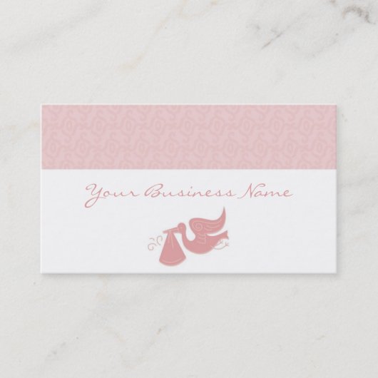 Elegante Stork Pink Business Card Visitenkarte (Vorderseite)