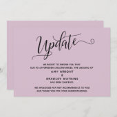 Elegante Stornierung der HochzeitsLight Mauve Ankü Einladung (Vorne/Hinten)