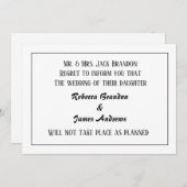 Elegante Stornierungskarte Einladung (Vorne/Hinten)