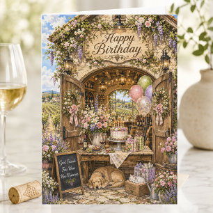 Elegante Storybook-Frühlingsweingut Alles Gute zum Karte
