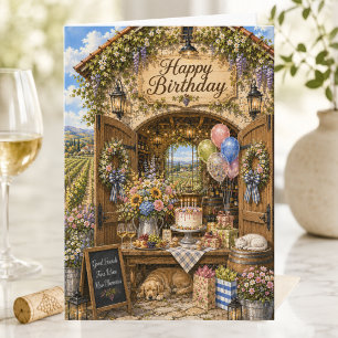 Elegante Storybook-Sommer-Weinbergs-Glückwunsch zu Karte