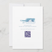 Elegante Strand-Botschaft-in-einer-Flasche Blaue H Save The Date (Rückseite)