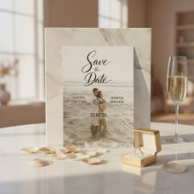 Elegante Strand-Foto-Save-the-Date-Karte