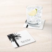 Elegante Strand-Hochzeit in Rechteckiger Pappuntersetzer (Vor Ort)