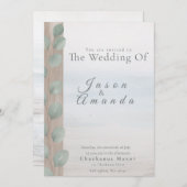 Elegante Strand mit sanfter blauer Waschung Einladung (Vorne/Hinten)