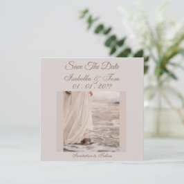 Elegante Strand Save-the-Date, Hochzeits-Papeterie Save The Date