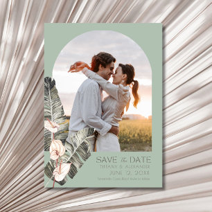 Elegante Strand-Tropen-Foto-Hochzeit Save The Date
