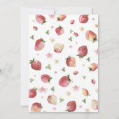 Elegante Strandcolor Strawberry Baby Shower Einladung (Rückseite)