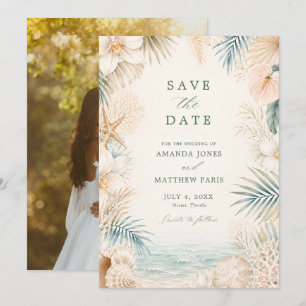 Elegante Strandfoto- Hochzeit am Meer Save The Date