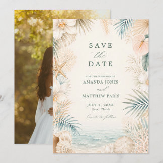 Elegante Strandfoto- Hochzeit am Meer Save The Date