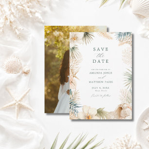 Elegante Strandfoto- Hochzeit am Meer Save The Date