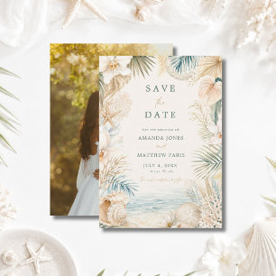 Elegante Strandfoto-Hochzeit  Save The Date