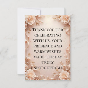 Elegante Strandhochzeit Danksagungskarte - Monogra Dankeskarte