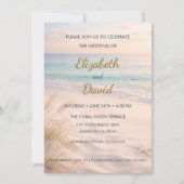 Elegante Strandhochzeit - Einladung (Vorderseite)