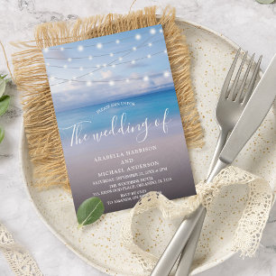 Elegante Strandhochzeit Einladung