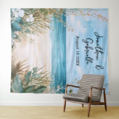 Elegante Strandhochzeit Hintergrund  Wandteppich (Beispiel (Horizontal))
