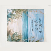 Elegante Strandhochzeit Hintergrund  Wandteppich (Vorderseite (Horizontal))