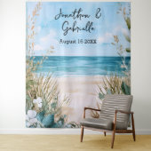 Elegante Strandhochzeit Hintergrund  Wandteppich (Beispiel)