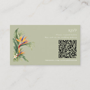 Elegante Strandhochzeit QR-Code-Hochzeitsantwort Begleitkarte