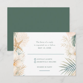 Elegante Strandhochzeit-RSVP RSVP Karte