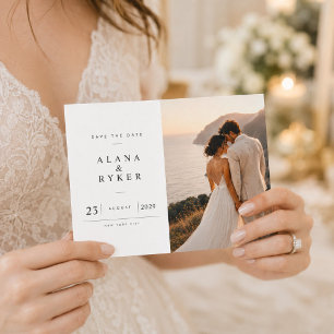 Elegante Strandhochzeit Save the Date Fotokarte