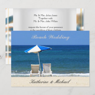 Elegante Strandhochzeitsstühle Einladung