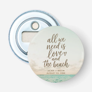Elegante Strandliebe & Strand-Hochzeitsgeschenk Flaschenöffner
