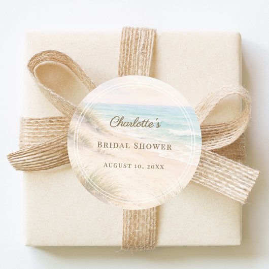 Elegante Strandparty im Küstenstil Runder Aufkleber