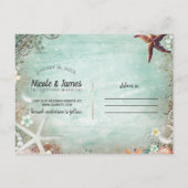 Elegante Strandseeufel Perlen Rett Date Foto Ankündigungspostkarte (Rückseite)