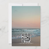 Elegante Stranduntergangs-QR-Code-Hochzeit Einladung (Rückseite)