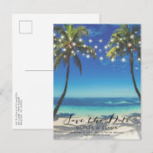 Elegante Strandzeichenbeleuchtung Hochzeitssache s Postkarte (Vorne/Hinten)