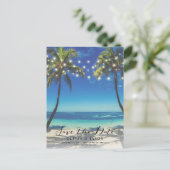 Elegante Strandzeichenbeleuchtung Hochzeitssache s Postkarte (Stehend Vorderseite)