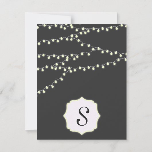 Elegante Stränge der Lichter Dankeskarte (Rückseite)