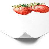 Elegante Strawberry Berry Sweet Baby Shower Willko Poster (Ecke)