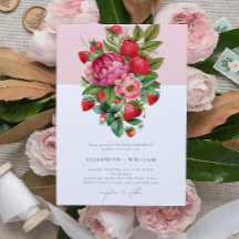 Elegante Strawberry und Peonies Summer Wedding