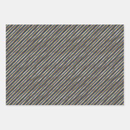 Elegante Streifen Blue Navy Gold Stilvolle Maskuli Geschenkpapier Set