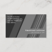 Elegante Streifen schwarz dunkelgrau minimalistisc Visitenkarte (Rückseite)