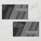 Elegante Streifen schwarz dunkelgrau minimalistisc Visitenkarte (Vorne/Hinten)