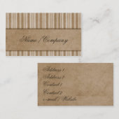 Elegante Streifen TAN Visitenkarte (Vorne/Hinten)