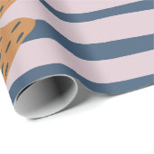 Elegante Streifen und Blattfallmuster Modernes nie Geschenkpapier (Rolleneckpunkt)