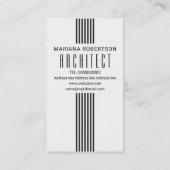 Elegante Streifen und Monogramm Schwarz-weiß Visitenkarte (Rückseite)