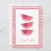 Elegante Streifen Watermelon Zum Geburtstag (Vorderseite)