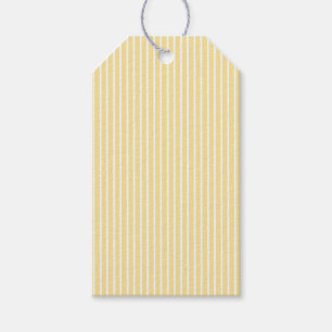 Elegante Streifen Weiß - Kanariengelb Geschenkanhänger