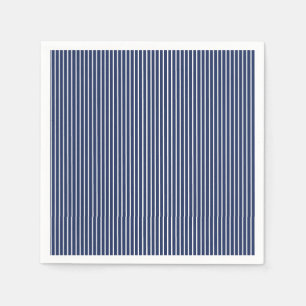 Elegante Streifen Weiß - Marineblau Serviette