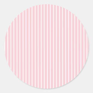 Elegante Streifen Weiß - Pink  Runder Aufkleber