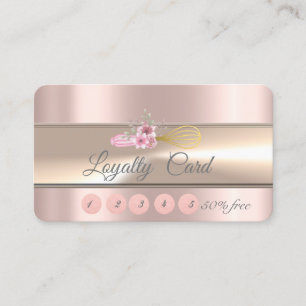 Elegante Streifen Whisk Bäckerei Rose Gold L Treuekarte