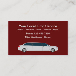 Elegante Stretch-Limousinenservice-Geschäftskarten Visitenkarte