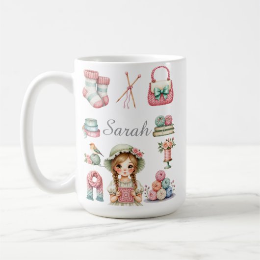 Elegante Strick-Kaffeetasse Kaffeetasse (Links)
