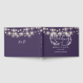 Elegante String Lights Lila Hochzeit Gästebuch (Voll)