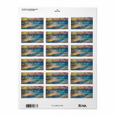 Elegante String Lights Summer Sunset Beach Wedding Adressaufkleber (Vorne)